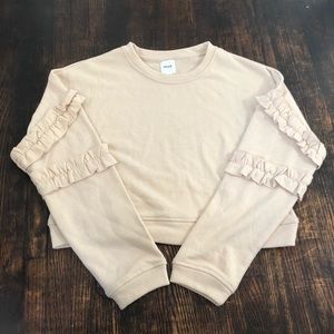 Beige/cream cropped crew neck